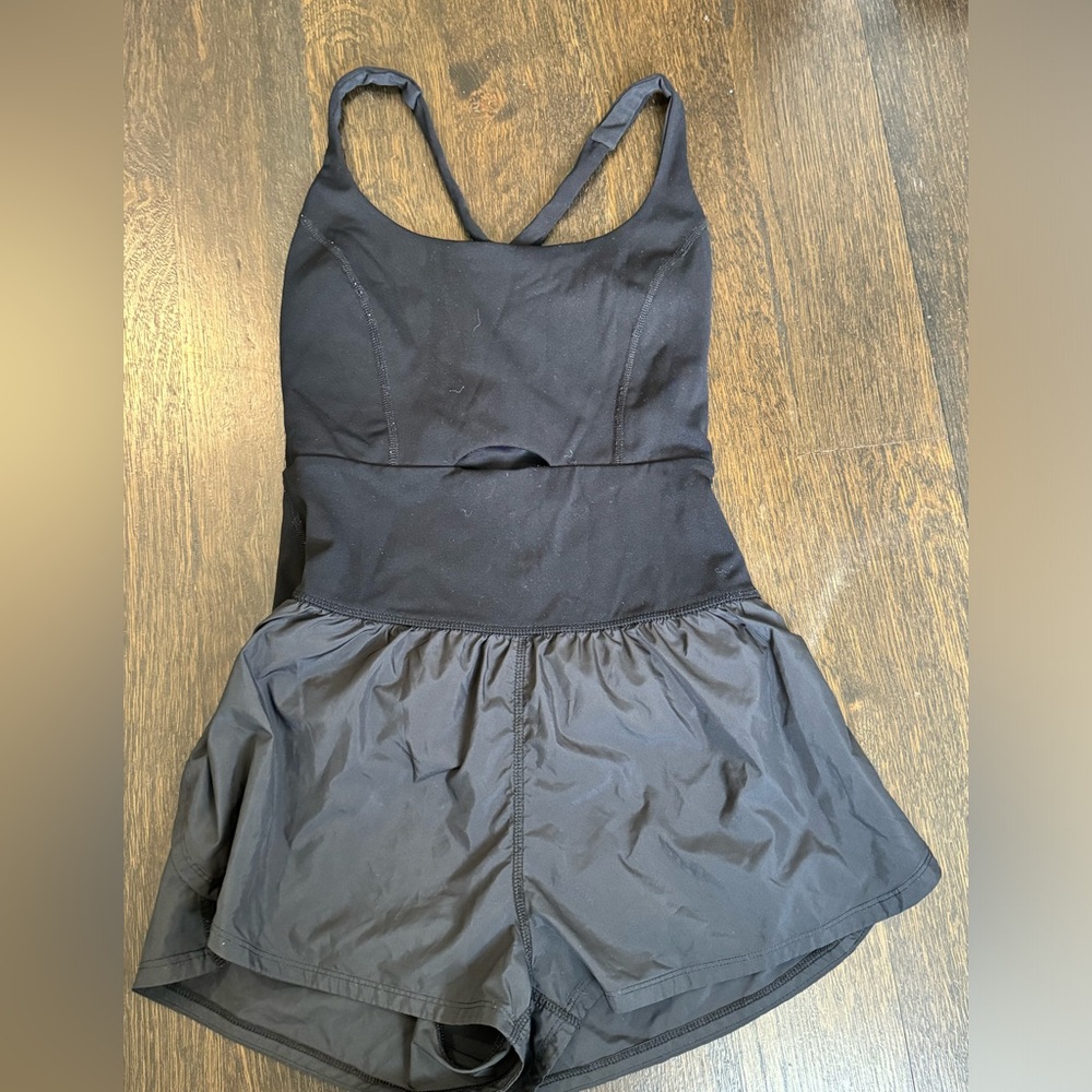 Free People Movement Righteous Runsie One Piece Romper, xs black